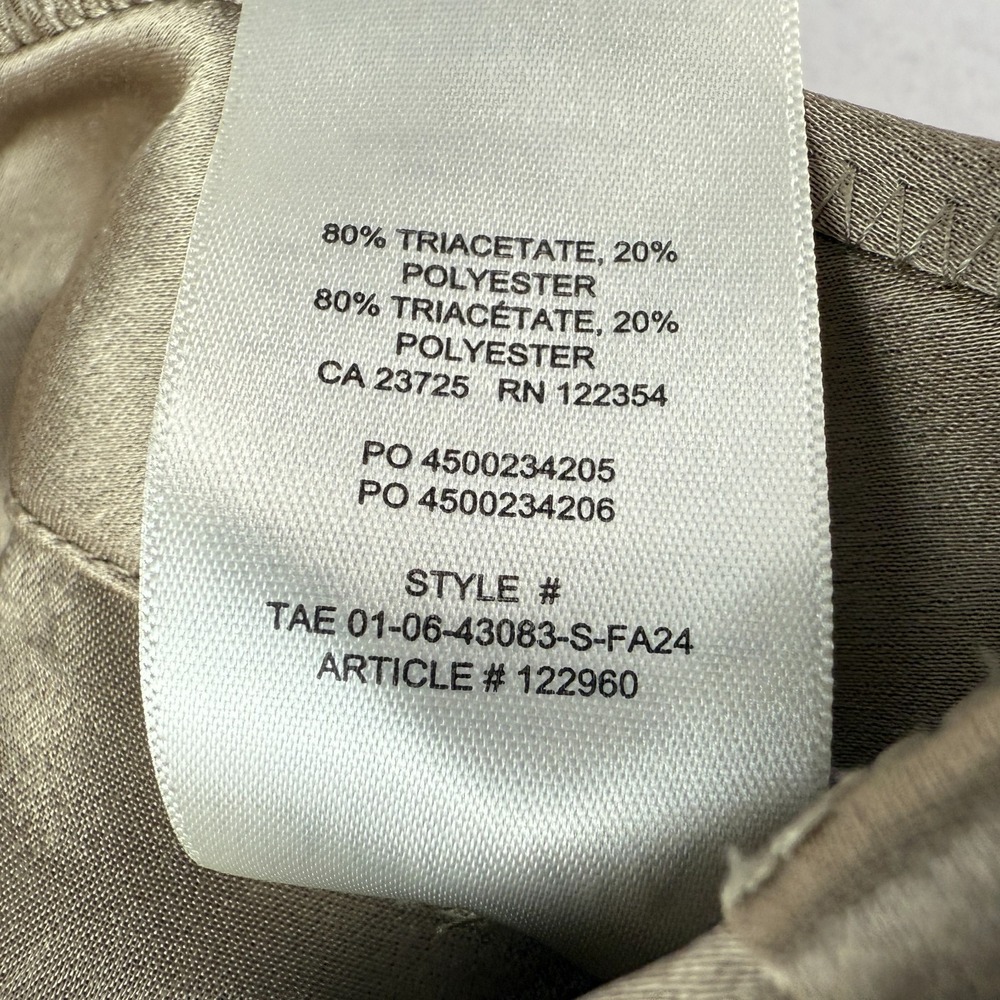 Babaton Aritzia Outgoing Satin Cargo Pants Womens 12 Taupe Pleated Party Holiday - Picture 8 of 15